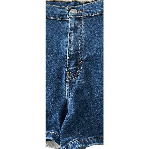 LEVI STRAUSS DENIM JEAN SHORT-SHORTS, JUNIORS, 13, BLUE, BELT LOOPS-ZIP/BUTTON - Picture 2 of 11